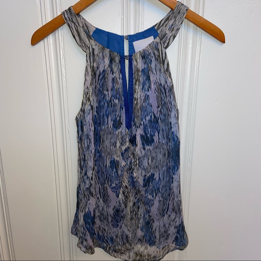 Addison Blue Print Silk Top